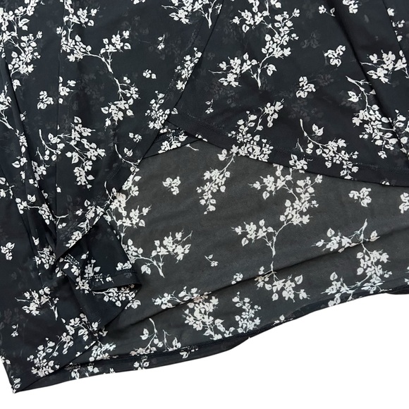 41 Hawthorn XS Black Tan Floral Faux Wrap Midi Dress NWT - Picture 3 of 8